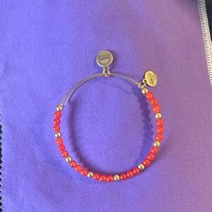 Alex and Ani Red and Gold Beaded Expandable Bracelet